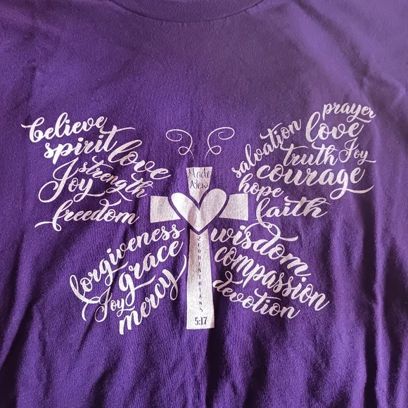 3 Christian Womans Tees XL Bella+Canvas Green Purple Gray Everyday Wear🙏 - Picture 5 of 16